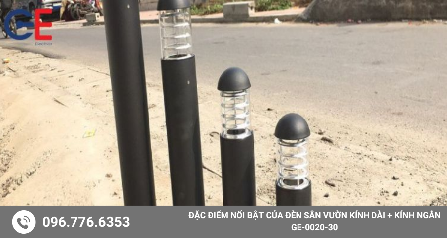 Đặc điểm nổi bật của đèn sân vườn kính dài + kính ngắn GE-0020-30