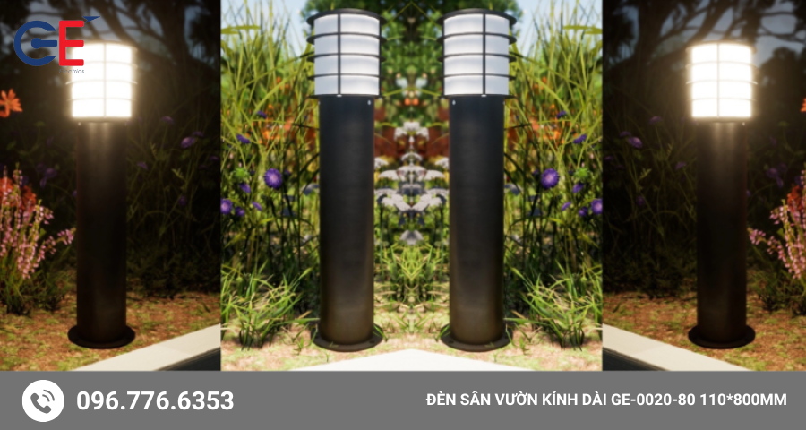 Đèn sân vườn kính dài GE-0020-80 110*800mm