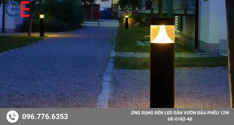 Ứng dụng đèn LED sân vườn đầu phễu 12W GE-0182-40