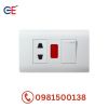 Bộ ổ cắm 2 chấu có đèn báo+công tắc đơn 1 chiều Dobo
