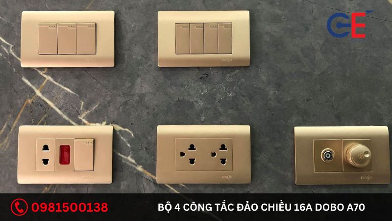 Các lưu ý của bộ 4 công tắc đảo chiều 16A Dobo A70