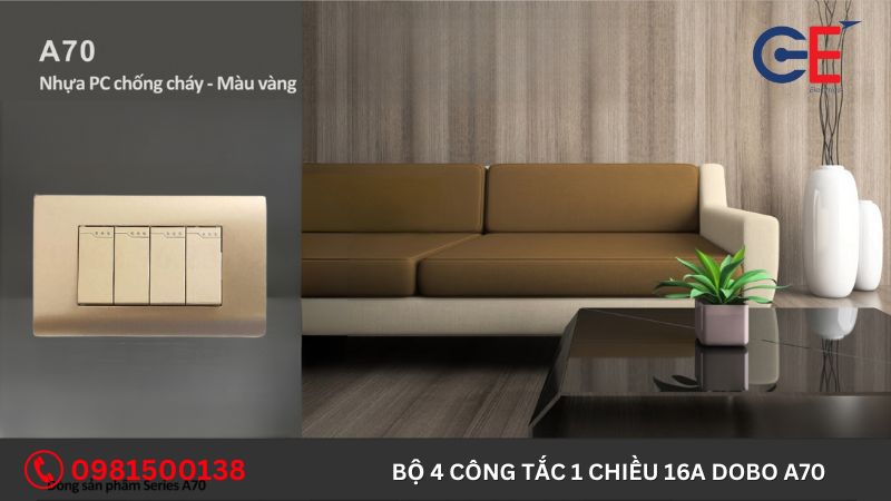 Cách lắp đặt bộ 4 công tắc 1 chiều 16A Dobo A70