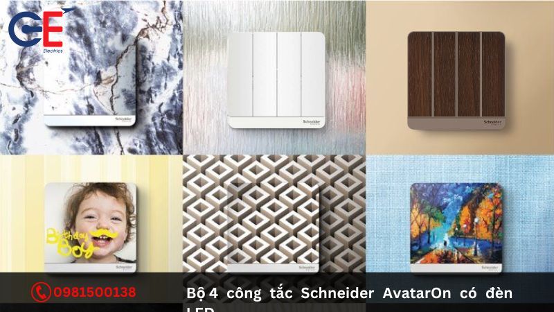 Cách lắp đặt bộ 4 công tắc Schneider AvatarOn có đèn LED