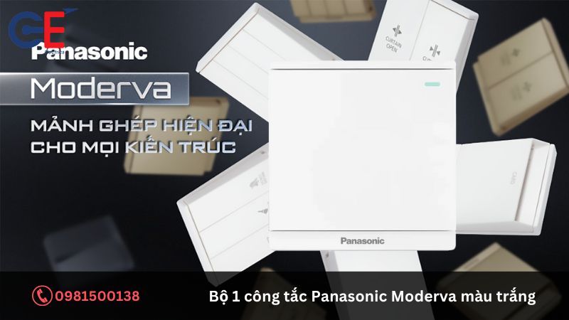 Cấu tạo của bộ 1 công tắc Panasonic Moderva màu trắng