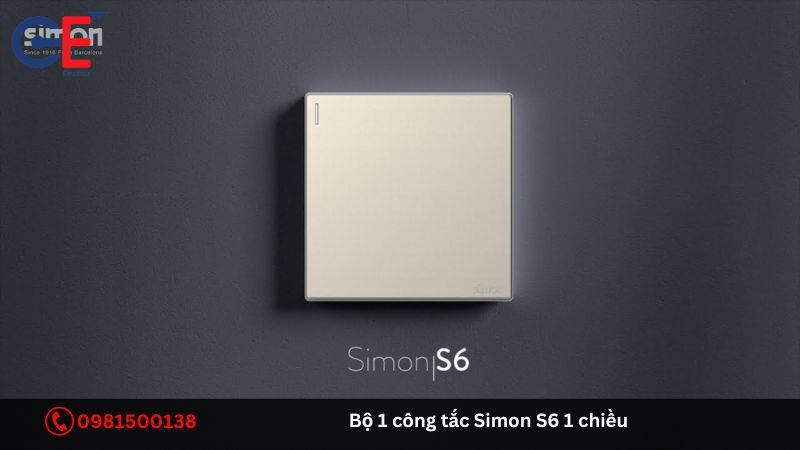 Cấu tạo của bộ 1 công tắc Simon S6 1 chiều