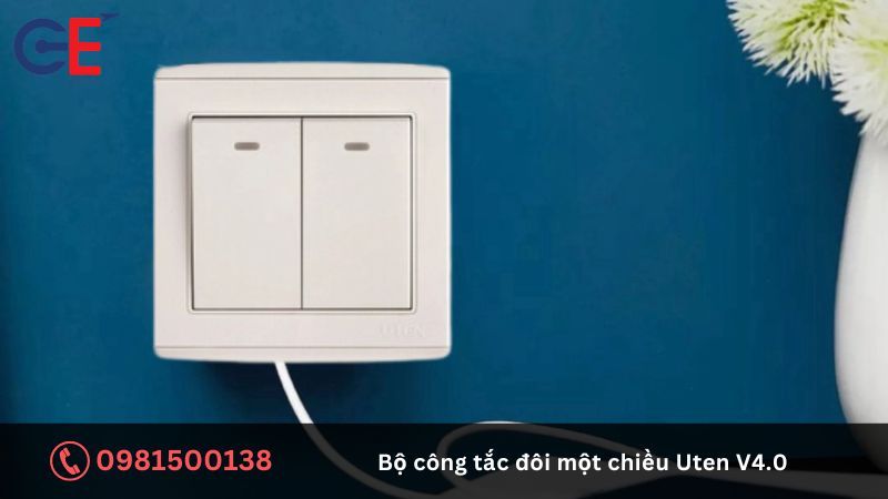 Cấu tạo của bộ 2 công tắc Uten V4.0 1 chiều 