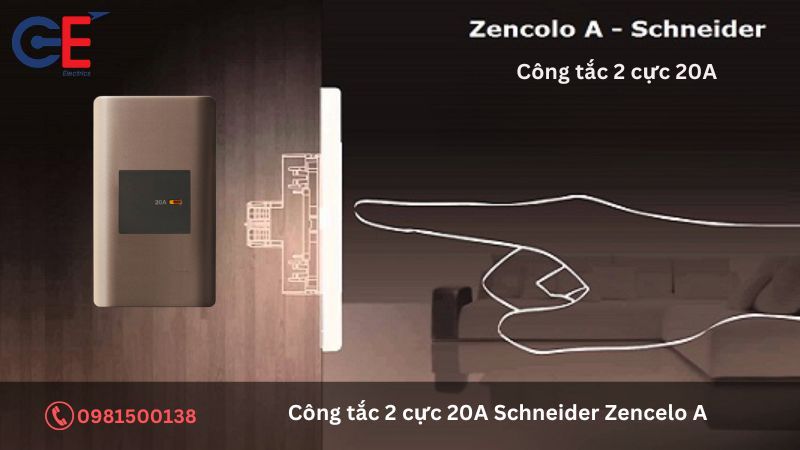 Cấu tạo của công tắc 2 cực 20A Schneider Zencelo A