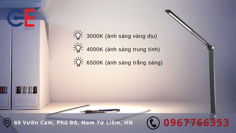 Cấu tạo của đèn bàn học GE-AK010A-BK