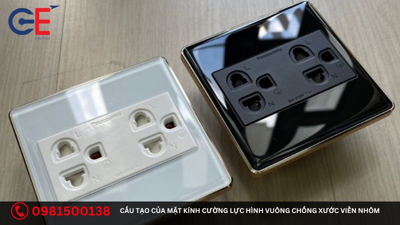 Cấu tạo của mặt kính cường lực viền nhôm Panasonic hình vuông