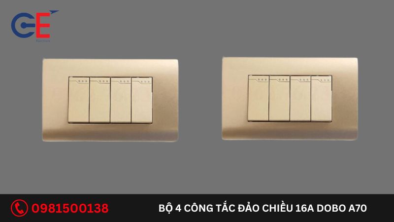 Đặc điểm của bộ 4 công tắc đảo chiều 16A Dobo A70