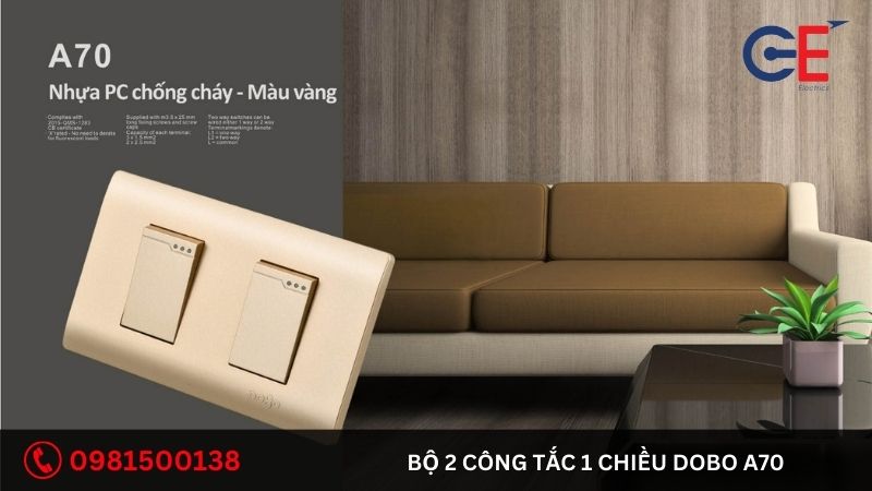 Tính năng của bộ 2 công tắc 1 chiều Dobo A70