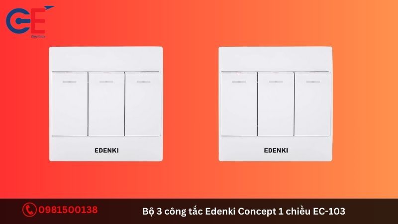 Tính năng của bộ 3  công tắc Edenki Concept 1 chiều 