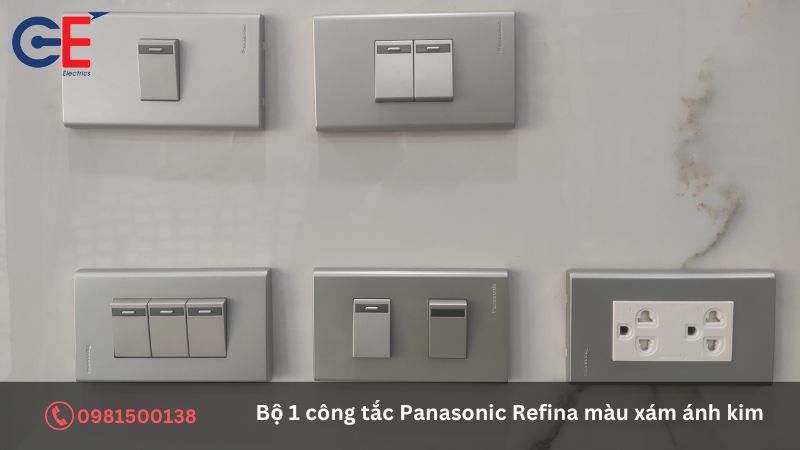 Ứng dụng của bộ 1 công tắc Panasonic Refina màu xám ánh kim